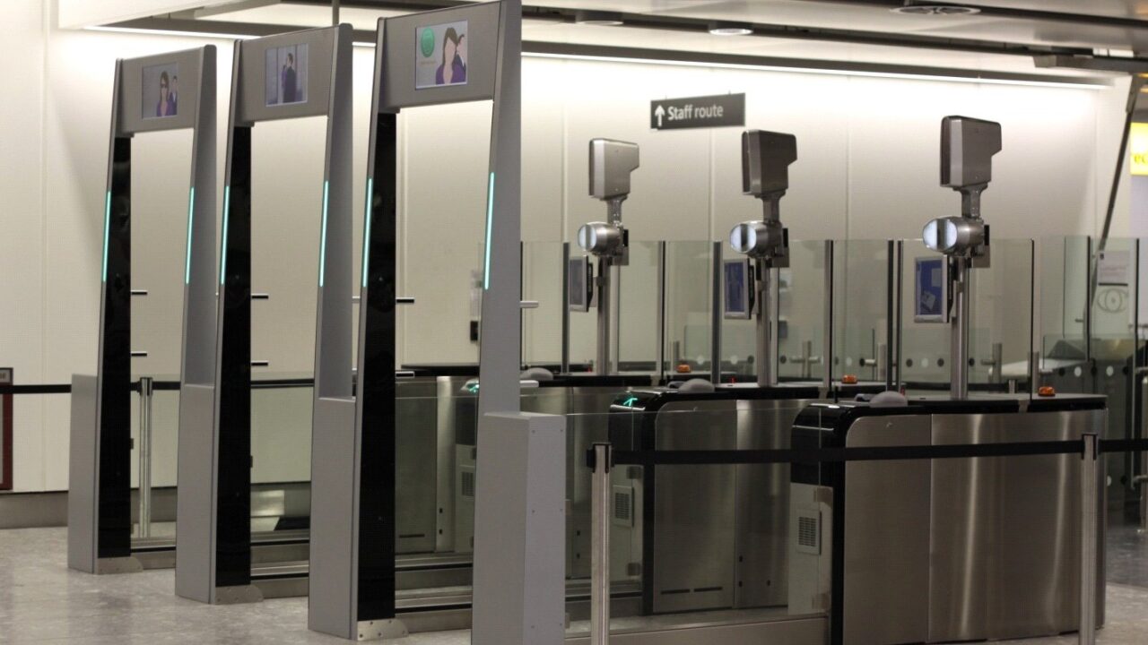 ePassport self-service gates at Heathrow Airport Terminal 4