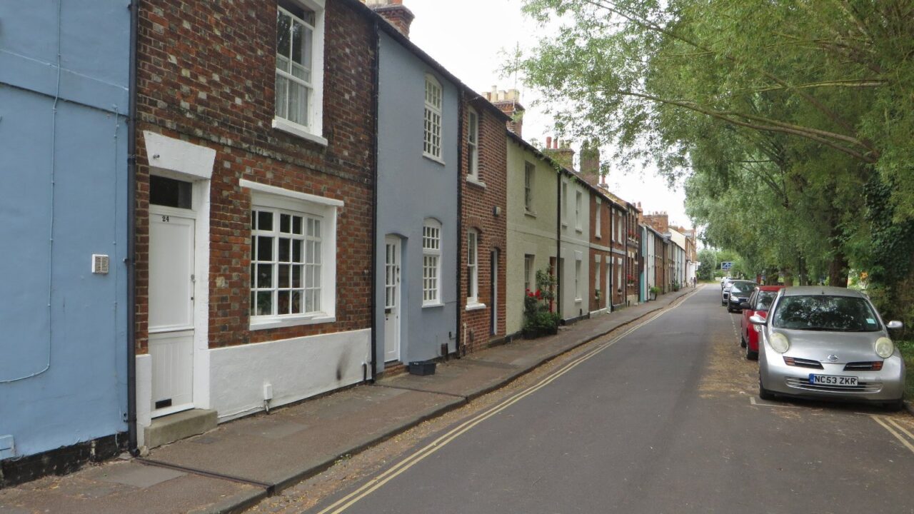 A row of terraced houses on a UK street