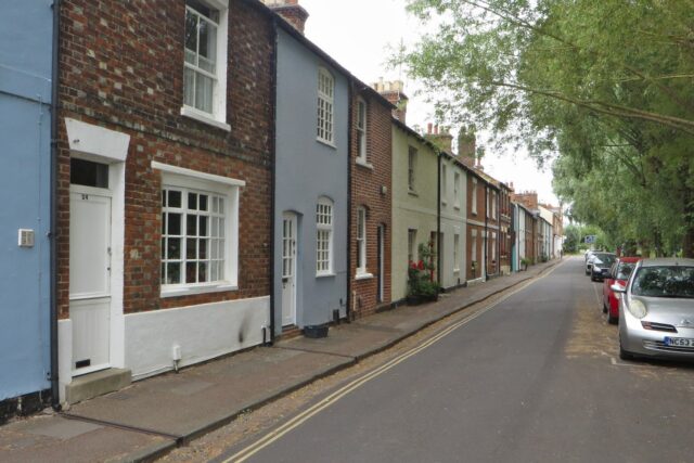 A row of terraced houses on a UK street