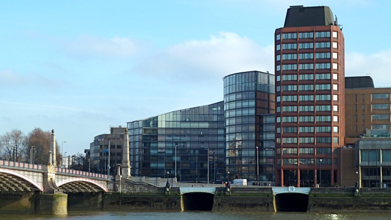 Modern office development at Lambeth Bridge, London