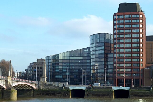 Modern office development at Lambeth Bridge, London