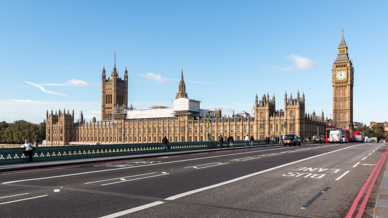The Palace of Westminster, home of the British Parliament, in London