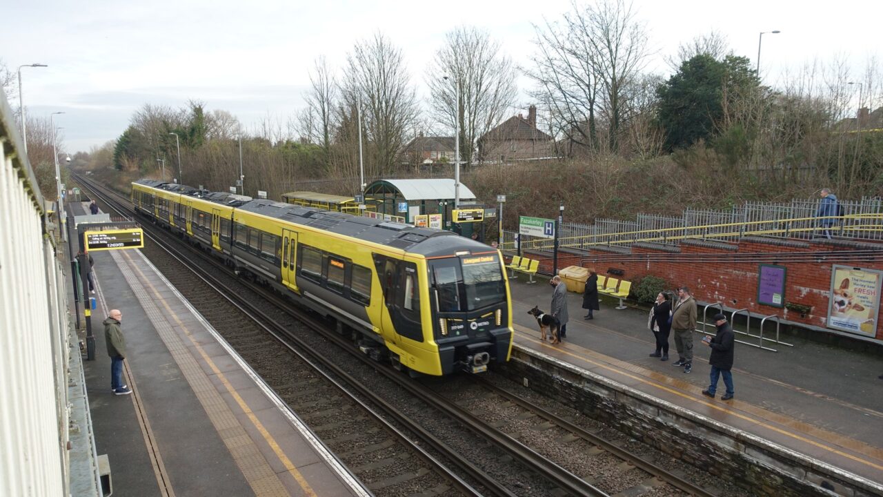 A Class 777 Merseyrail train at Fazakerley station
