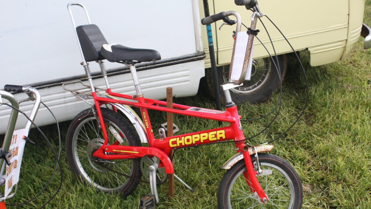 A Raleigh Chopper Mk3 children's bicycle displayed in a UK collection