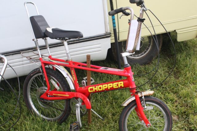 A Raleigh Chopper Mk3 children's bicycle displayed in a UK collection