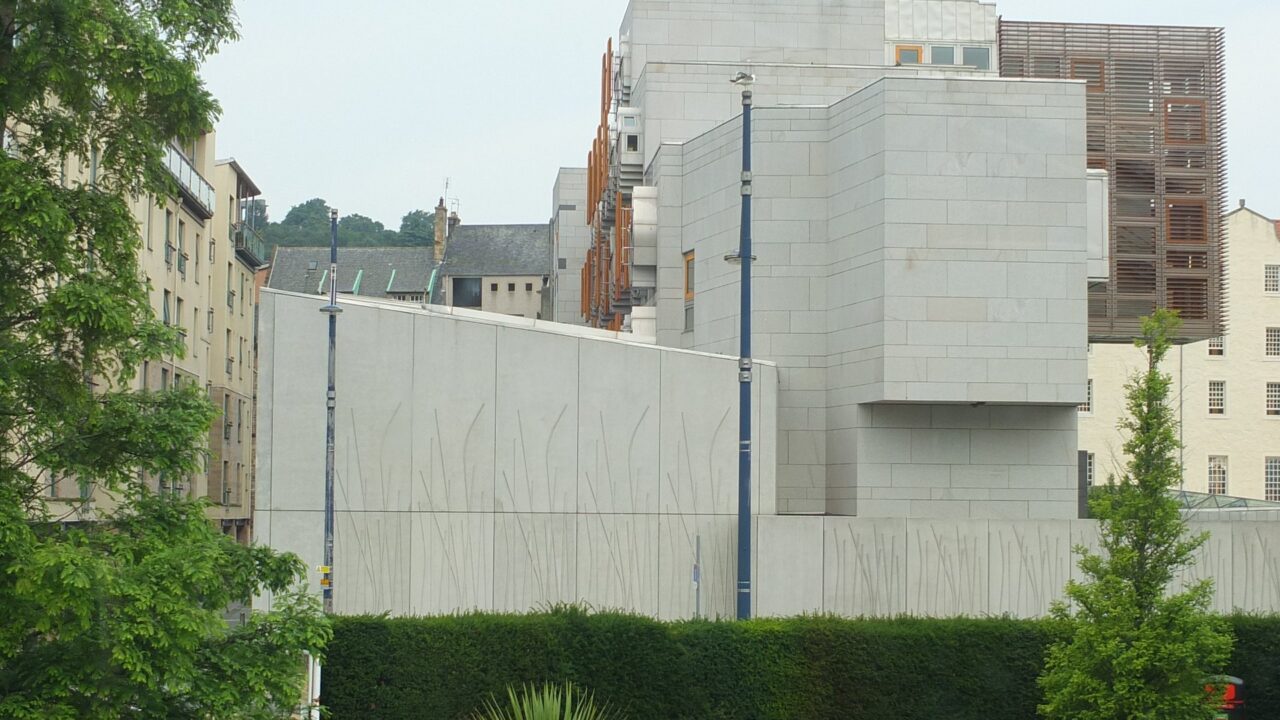 Scottish Parliament building at Holyrood in Edinburgh