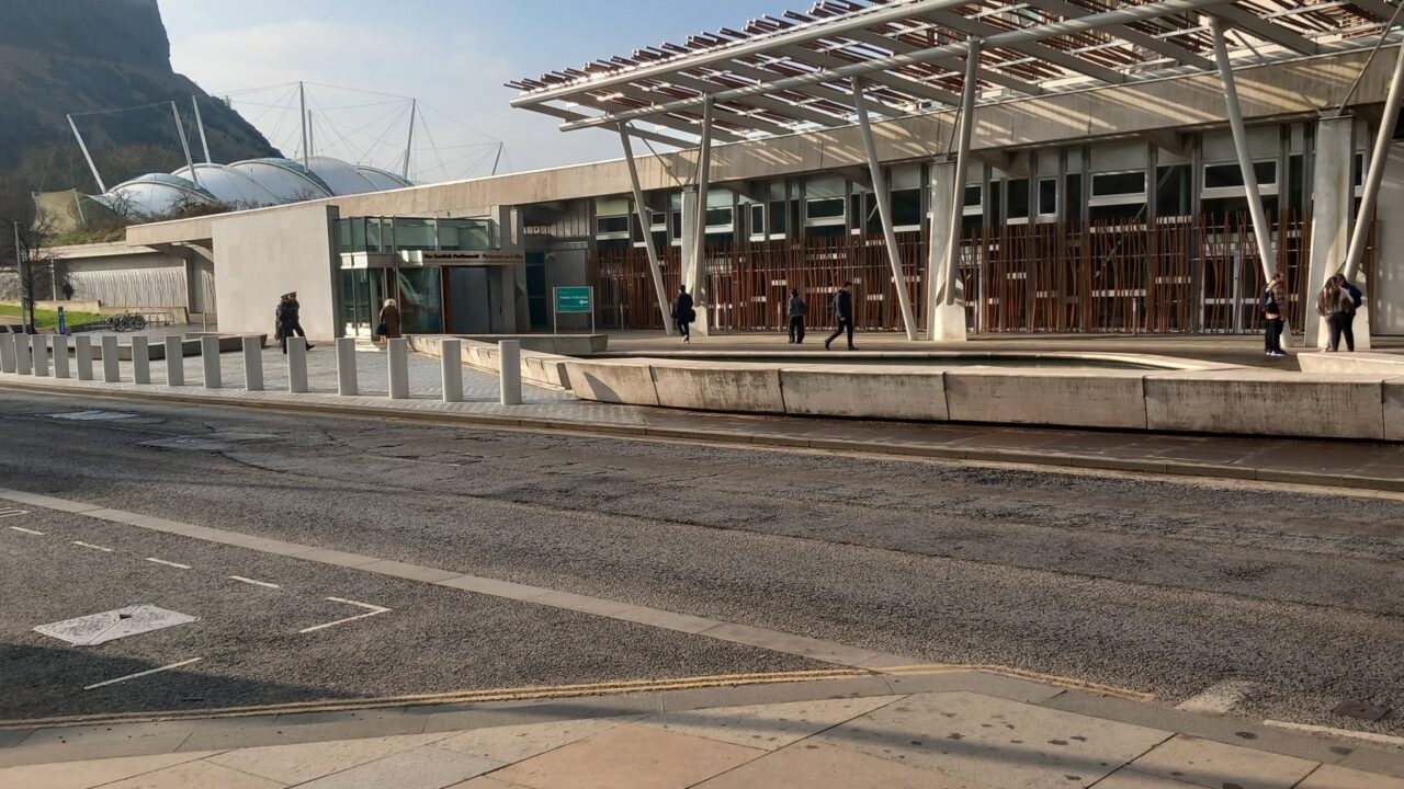 The Scottish Parliament building at Holyrood in Edinburgh