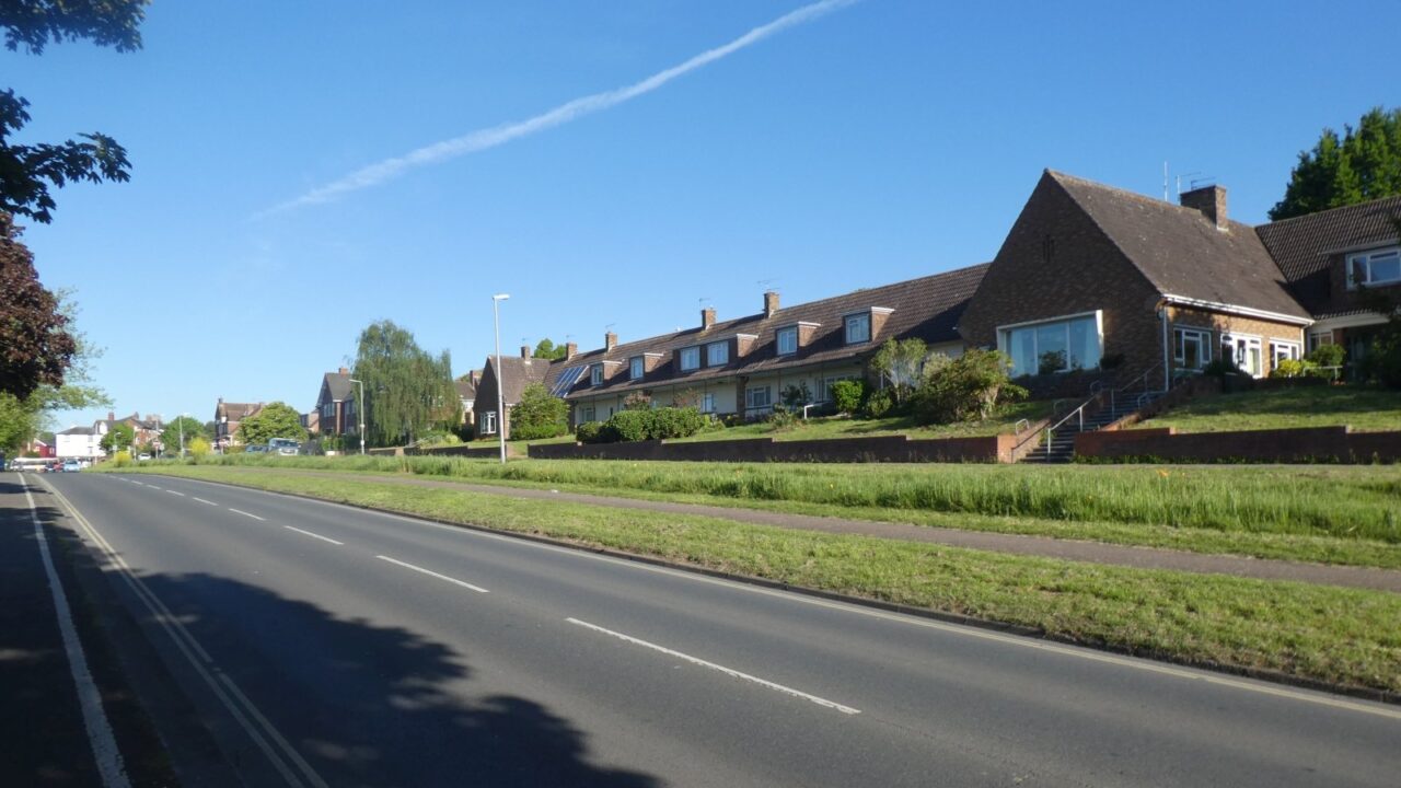 A sheltered housing building located by Prince Charles Road in Exeter, UK