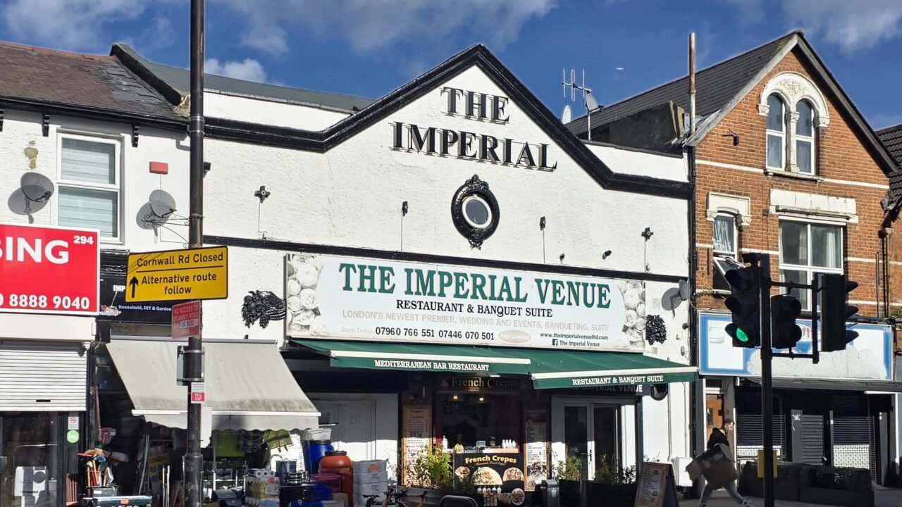 The Imperial Venue, a historic cinema on West Green Road in Tottenham, London, England, opened in 1913.