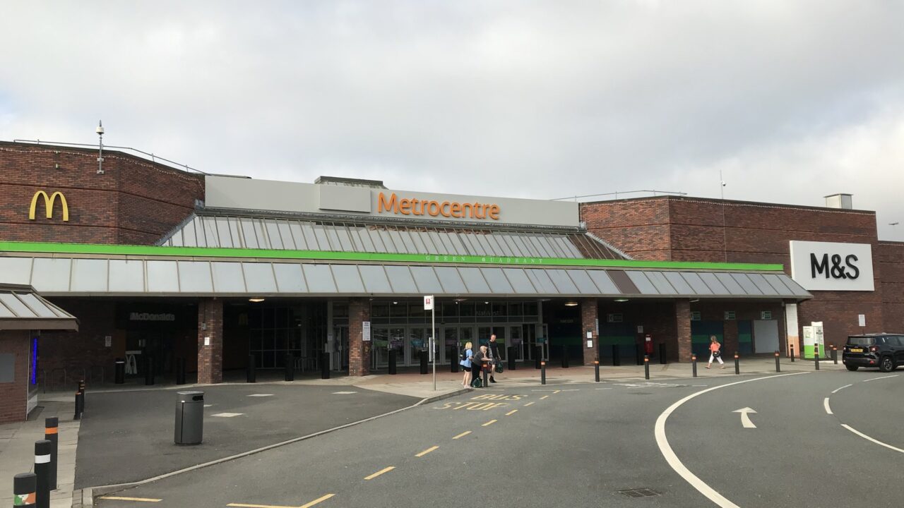 Green Quadrant entrance of the Metrocentre shopping centre in Gateshead
