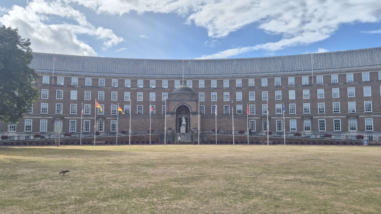 Bristol City Hall on College Green, a grand Victorian building housing the local council