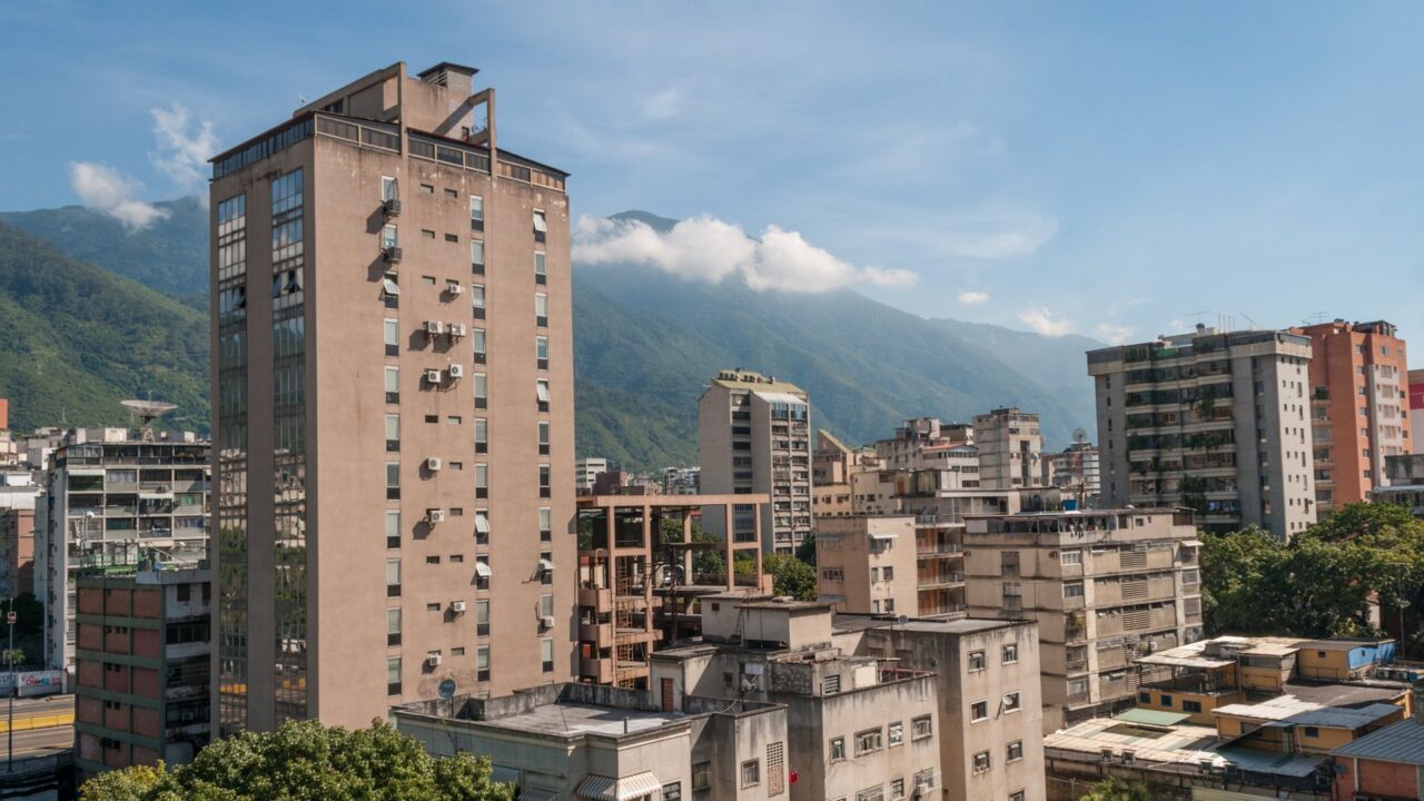Panoramic cityscape view of Caracas, Venezuela showing urban development and surrounding landscape